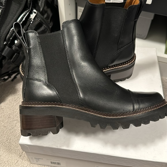 SeebyChloe calf Mallory bootie in black and brown - Picture 2 of 4